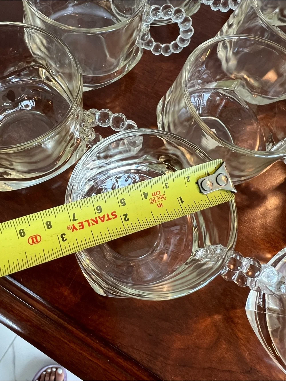 Clear Beaded Handle Dessert Cups — Set of 19